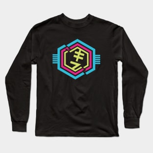 Futuristic Geometrical Design Long Sleeve T-Shirt